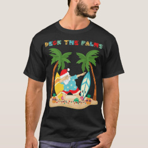 Dek de Palms Dabbing Santa - het Tropische strand T-shirt