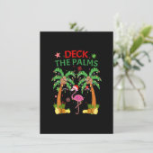 Dek de Palms Pajamas Kerstmis Flamingo Kaart (Staand voorkant)