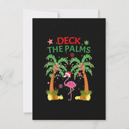 Dek de Palms Pajamas Kerstmis Flamingo Kaart (Voorkant)