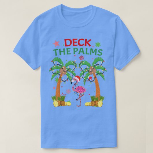 Dek de Palms Pajamas Kerstmis Flamingo T-shirt (Design voorkant)