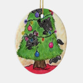 Dek de Paws-Cats in de kerstboom Keramisch Ornament (Rechts)