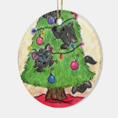 Dek de Paws-Cats in de kerstboom Keramisch Ornament (Links)
