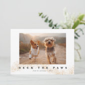 Dek de Paws Cute Pet met kerstmis Feestdagenkaart (Staand voorkant)