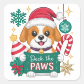 Dek de poten vierkante sticker (Voorkant)