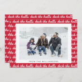 Dek de rode foto van het kerstpatroon van het Manu Feestdagenkaart (Voorkant / Achterkant)