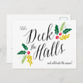 Dek de uitnodiging van de Halls Festive Holiday Pa (Voorkant / Achterkant)