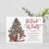Dek de uitnodiging van de Kerstbridal van de Halls (Staand voorkant)