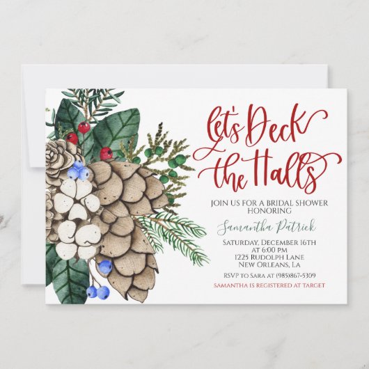 Dek de uitnodiging van de Kerstbridal van de Halls (Voorkant)