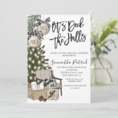 Dek de uitnodiging van de Kerstbridal van de Halls (Staand voorkant)