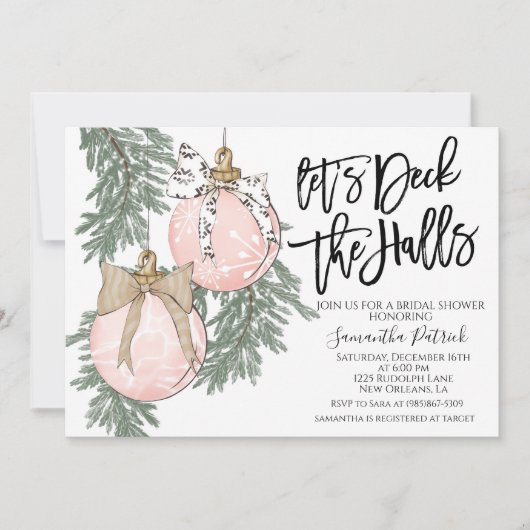 Dek de uitnodiging van de Kerstbridal van de Halls (Voorkant)