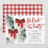 Dek de uitnodiging van de Kerstbridal van de Halls (Voorkant / Achterkant)