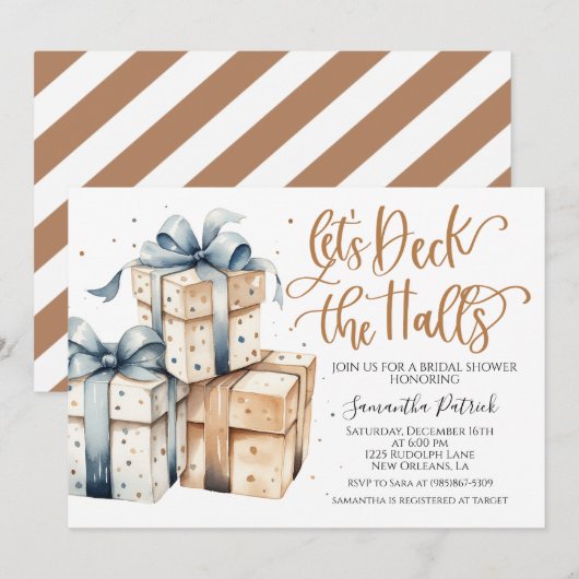 Dek de uitnodiging van de Kerstbridal van de Halls (Voorkant / Achterkant)