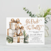 Dek de uitnodiging van de Kerstbridal van de Halls (Staand voorkant)