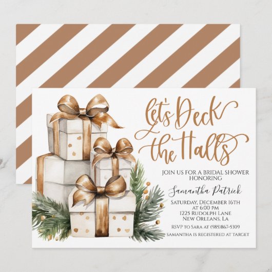 Dek de uitnodiging van de Kerstbridal van de Halls (Voorkant / Achterkant)