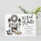 Dek de uitnodiging van de Kerstbridal van de Halls (Staand voorkant)