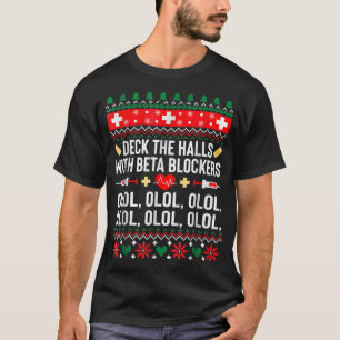 Dek de zalen af met bètablokkers Zuster Kerstmis T-shirt