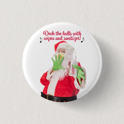 Dek de zalen af met wippen en sanitizer Santa Ronde Button 3,2 Cm (Voorkant)