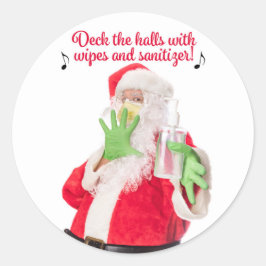 Dek de zalen af met wippen en sanitizer Santa Ronde Sticker