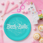 Dek de zalen Blauwgroen met de moderne Kerstmis Aq Papieren Bordje (Feest)