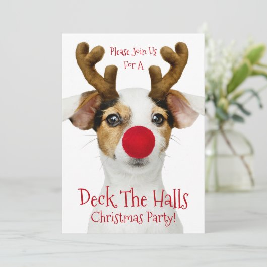 Dek de zalen - Funny Dog - Kerstfeest - Kaart (Staand voorkant)