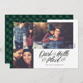 Dek de zalen | Groene buffelkerst Feestdagenkaart (Voorkant / Achterkant)