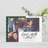 Dek de zalen | Groene buffelkerst Feestdagenkaart (Staand voorkant)