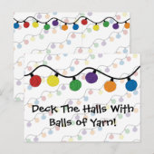 Dek de zalen met ballen van garen feestdagenkaart (Voorkant / Achterkant)
