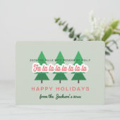 Dek de zalen met boegen van hulst feestdagenkaart (Staand voorkant)