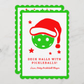 Dek de Zalen met Pickleballs Kerstmis Feestdagenkaart (Voorkant / Achterkant)