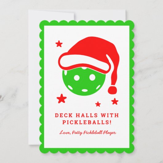 Dek de Zalen met Pickleballs Kerstmis Feestdagenkaart (Voorkant)