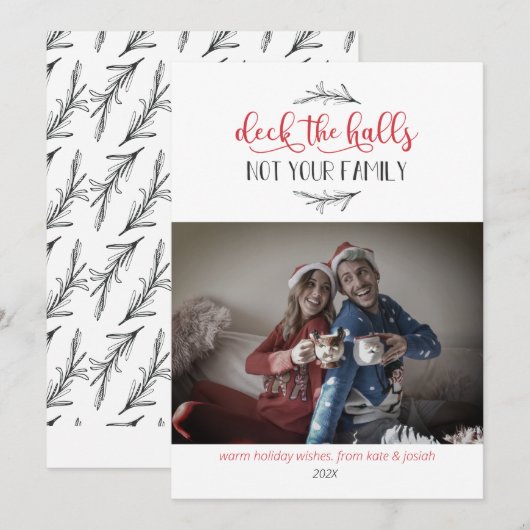 Dek de zalen niet uw familiefuilay-fotokaart feestdagenkaart (Voorkant / Achterkant)