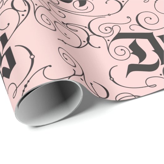 Dek de zalen van de moderne Kerstmis met zwart roz Cadeaupapier (Rol Hoek)