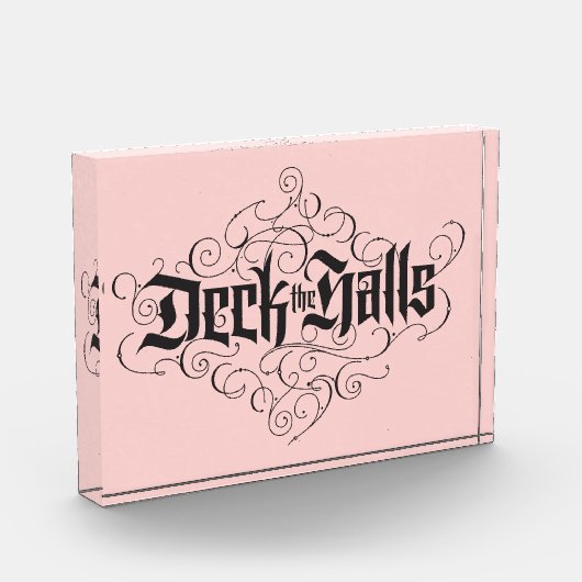 Dek de zalen van de moderne Kerstmis met zwart roz Fotoblokken (Links)