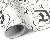 Dek de zalen van de moderne zwarte kerstbriefing cadeaupapier (Rol Hoek)