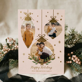 Dek de zalen van Elegant die foto's Ornamenten han Folie Feestdagenkaart