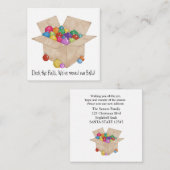 Dek de zalen, we hebben onze ballen verplaatst. informatiekaartje (Voorkant / Achterkant)