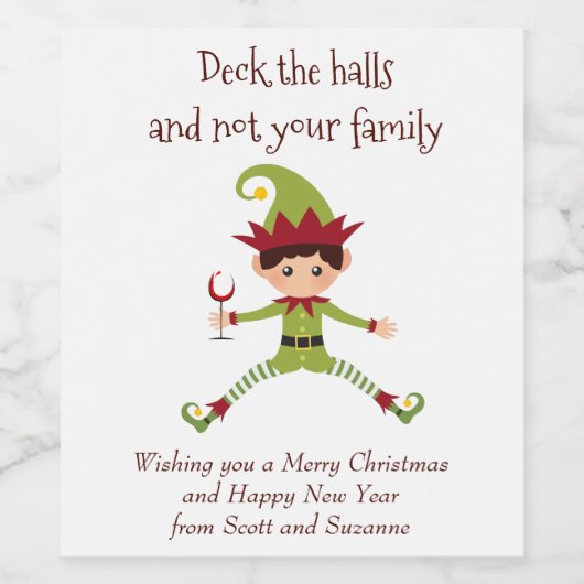 Dek het halls Wine Funny Wine Label Wijn Etiket (Enkel label)