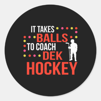 Dek Hockey Coach Ronde Sticker