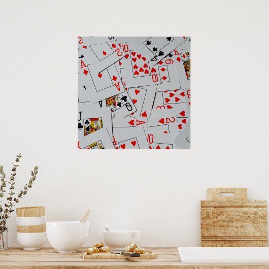 Dek van gekatterde potkaarten, poster (Keuken)