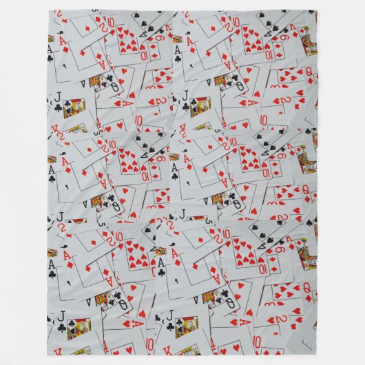 Dek van gekatterde speelkaarten fleece deken (Voorkant)