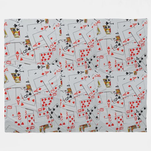 Dek van gekatterde speelkaarten fleece deken (Voorkant (Horizontaal))