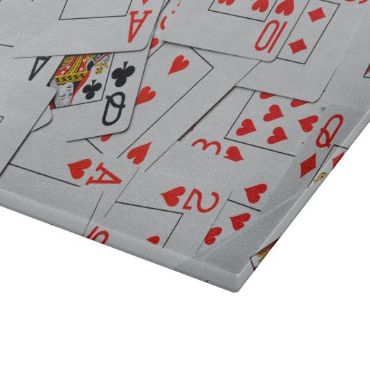 Dek van gekatterde speelkaarten snijplank (Hoek)