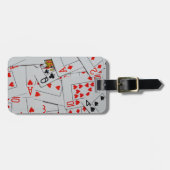 Dek van het patroon van de gekatterde speelkaartje bagagelabel (Voorkant horizontaal)