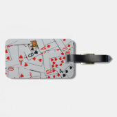 Dek van het patroon van de gekatterde speelkaartje bagagelabel (Achterkant horizontaal)