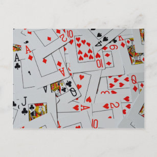 Dek van het patroon van de gekatterde speelkaartje briefkaart