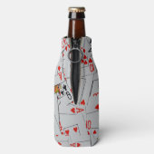 Dek van het patroon van de gekatterde speelkaartje flesjeskoeler (Fles Achterkant)