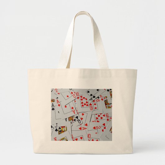 Dek van het patroon van de gekatterde speelkaartje grote tote bag (Voorkant)
