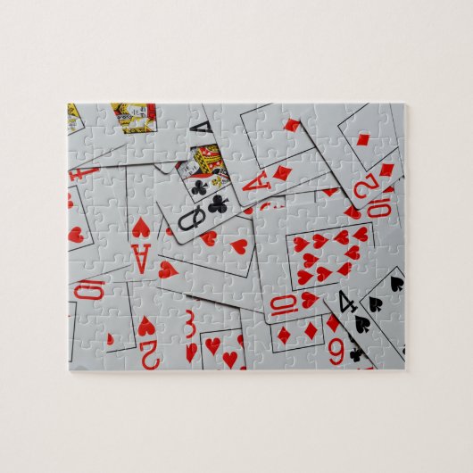 Dek van het patroon van de gekatterde speelkaartje legpuzzel (Horizontaal)