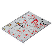 Dek van het patroon van de gekatterde speelkaartje notitieboek (Linkerzijde)