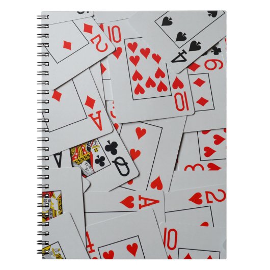 Dek van het patroon van de gekatterde speelkaartje notitieboek (Voorkant)